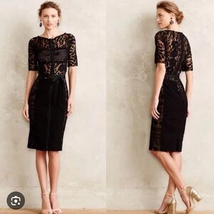 Anthropologie Beguile by Byron Lars Carissima Sheath Dress Size 8 Black
